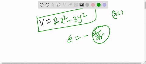 the-electric-potential-at-points-in-an-x-y-plane-is-given-by-vleft20-mathrmv-mathrmm2right-x2-left-3