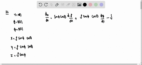 SOLVED: A point moves on the unit sphere ρ=1 with its spherical angular ...