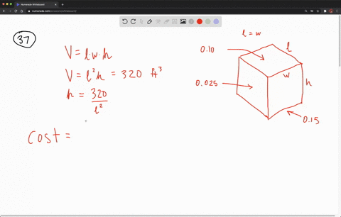minimizing-costs-a-rectangular-box-with-a-volume-of-320-mathrmft3-is-to-be-constructed-with-a-square
