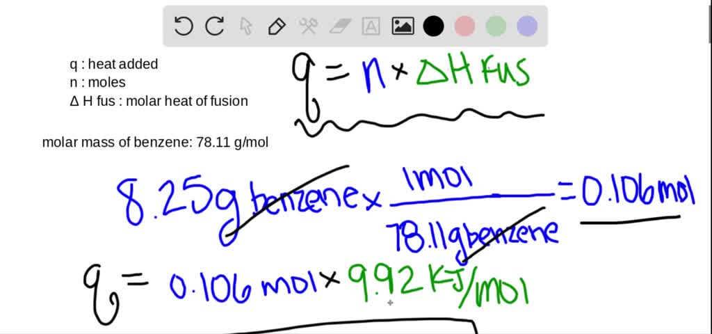 solved-the-molar-heat-of-fusion-of-benzene-is-9-92-kj-mol-its-molar