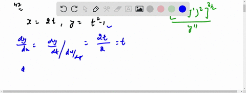 the-radius-of-curvature-at-any-point-mathfraktprime-on-the-curve-mathrmx2-mathrmt-mathrmymathrmt2-1-