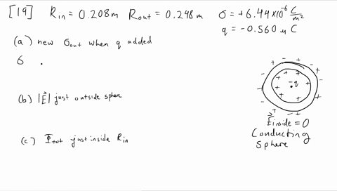 a-hollow-conducting-sphere-with-an-outer-radius-of-0248-mathrmm-and-an-inner-radius-of-0208-mathrmm-