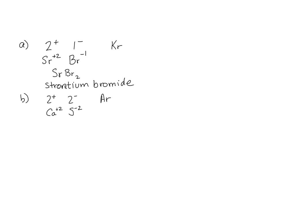 Write the formula and name of the compound formed from the following ionic interactions (a) The