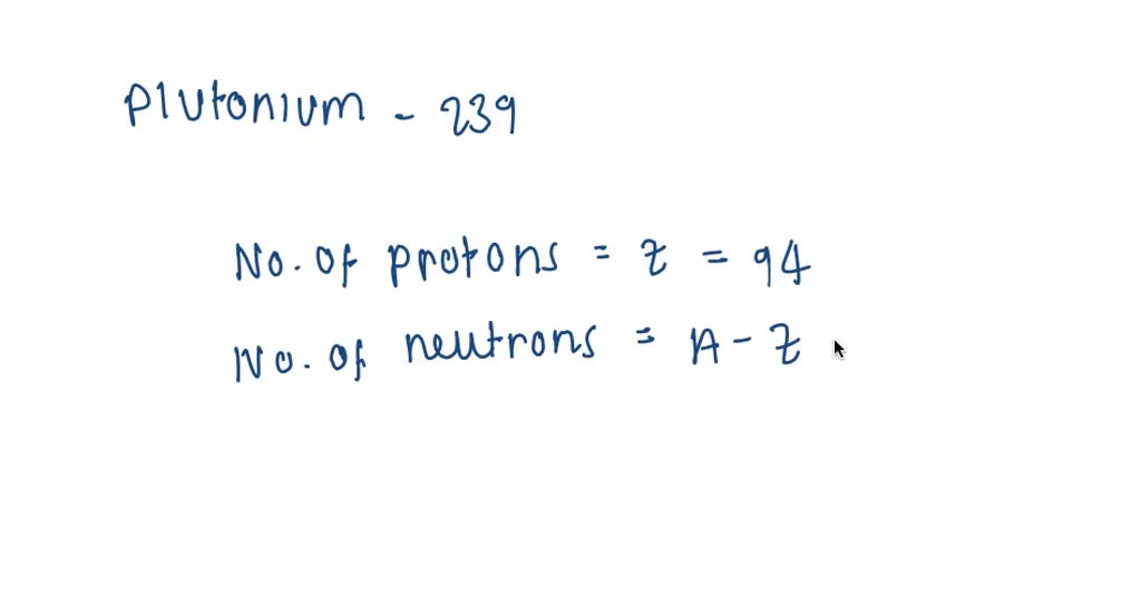 SOLVED:Plutonium-239 is used in nuclear bombs. Determine the number of ...