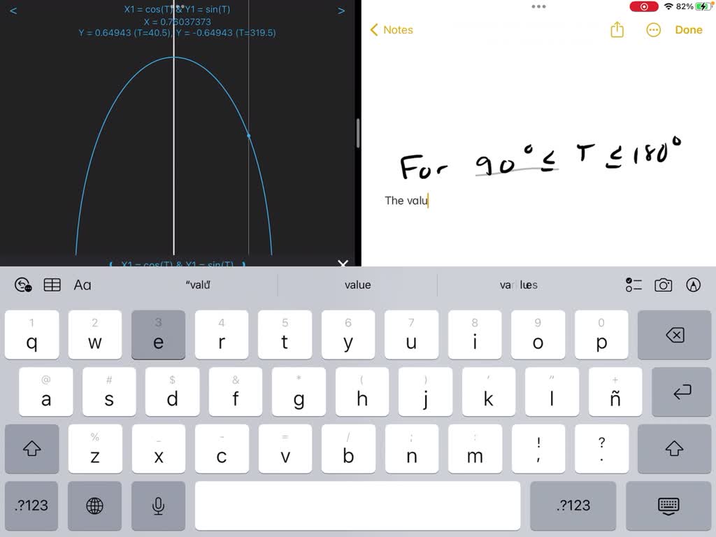 SOLVEDSet a TI graphing calculator to parametric and degree modes. Use