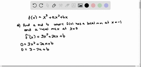 what-values-of-a-and-b-make-fxx3a-x2b-x-have-a-a-local-maximum-at-x-1-and-a-local-minimum-at-x3-b--4