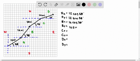 use-graph-paper-to-find-the-resultant-of-each-set-of-displacements-12-mathrmmi-at-58circ-north-of-ea