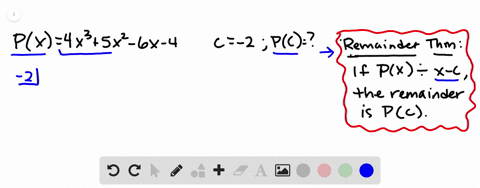 for-the-given-polynomial-px-and-the-given-c-use-the-remainder-theorem-to-find-pc-px4-x35-x2-6-x-4-2