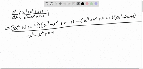 find-the-indicated-derivativefracdd-xleftfracx3x2x1x3-x2x-1right