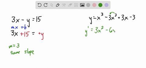 find-equations-for-two-lines-that-are-both-tangent-to-the-curve-yx3-3-x23-x-3-and-parallel-to-the-li