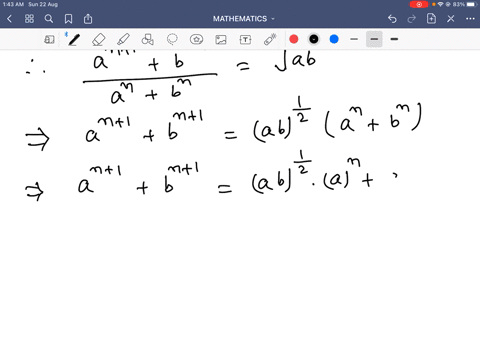 for-what-value-of-n-fracan1bn1anbn-is-the-geometric-mean-of-a-and-b