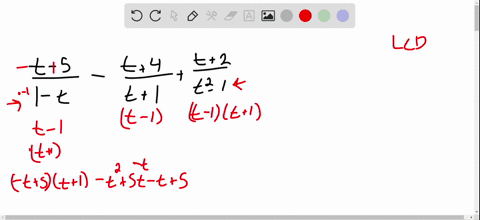 perform-the-indicated-operations-simplify-if-possible-fract-51-t-fract4t1fract2t2-1