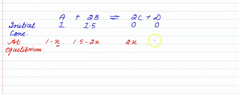 mathrma2-mathrmb-rightleftharpoons-2-mathrmcmathrmd-initial-concentration-of-was-15-times-that-of-ma