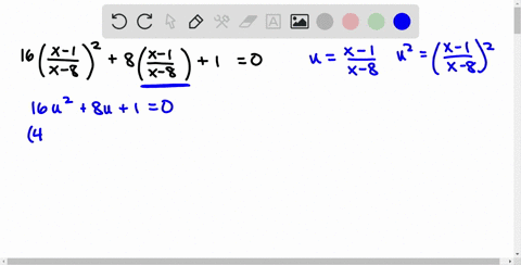 solve-16leftfracx-1x-8right28leftfracx-1x-8right10