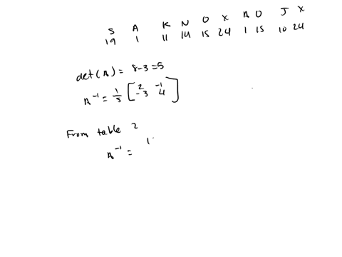 SOLVED: Decode the message SAKNOXAOJX given that it is a Hill cipher ...