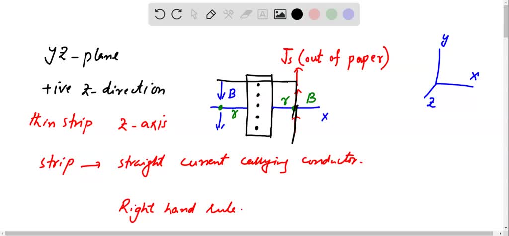 SOLVED:An infinite sheet of current lying in the y z plane carries a ...