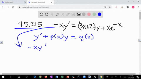 write-the-following-first-order-differential-equations-in-standard-form-x-yprime3-x2-yx-ex