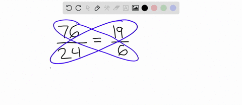 determine-whether-each-pair-of-fractions-is-proportional-frac7624frac196