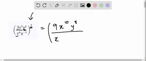 simplify-leftfrac3-x5-y4xa-y-3right2
