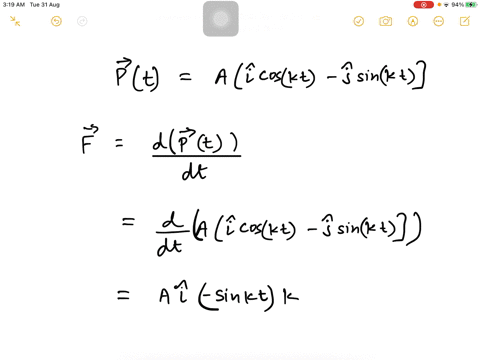 a-particle-moves-in-the-x-y-plane-under-the-influence-of-a-force-such-that-its-linear-momentum-is-ve