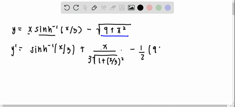 find-the-derivative-simplify-where-possible-yx-sinh-1x-3-sqrt9x2-4
