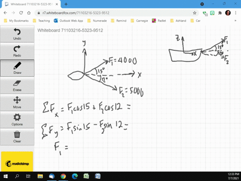 a-barge-is-pulled-by-the-two-tugboats-shown-in-the-following-figure-one-tugboat-pulls-on-the-barge-w