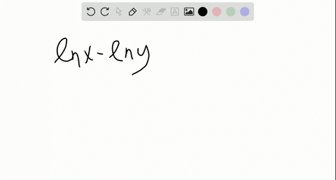 SOLVED:Rewrite the expression as a single log. lnx-lny
