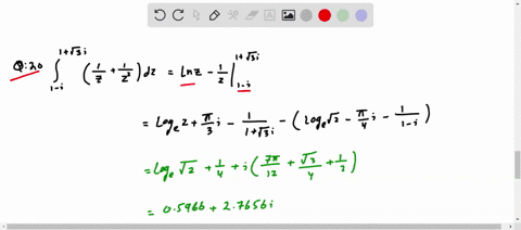 use-theorem-1832-to-evaluate-the-given-integral-write-each-answer-in-the-form-ai-b-int_1-i1sqrt3-ile