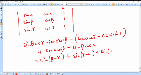 the-determinant-leftbeginarraylllsin-alpha-cos-alpha-1-sin-beta-cos-beta-1-sin-gamma-cos-gamma-1enda