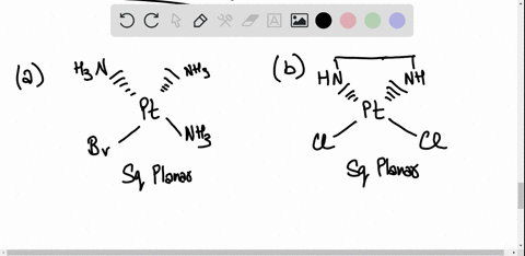 draw-a-reasonable-structure-for-a-leftmathrmcobrleftmathrmnh_3right_3right2-and-b-dichloroethylenedi