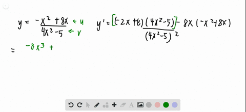 use-the-quotient-rule-to-find-the-derivative-of-the-following-yfrac-x28-x4-x2-5-2
