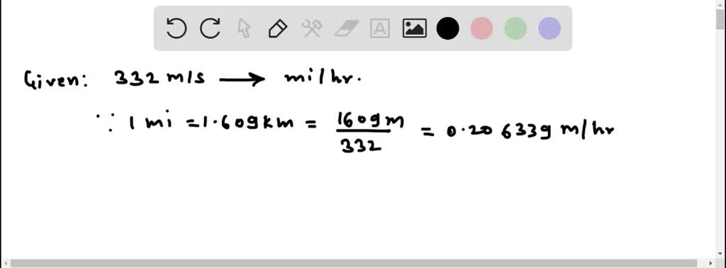 SOLVED:Convert the speed of sound, 332 m / s to mi / h. Check your ...