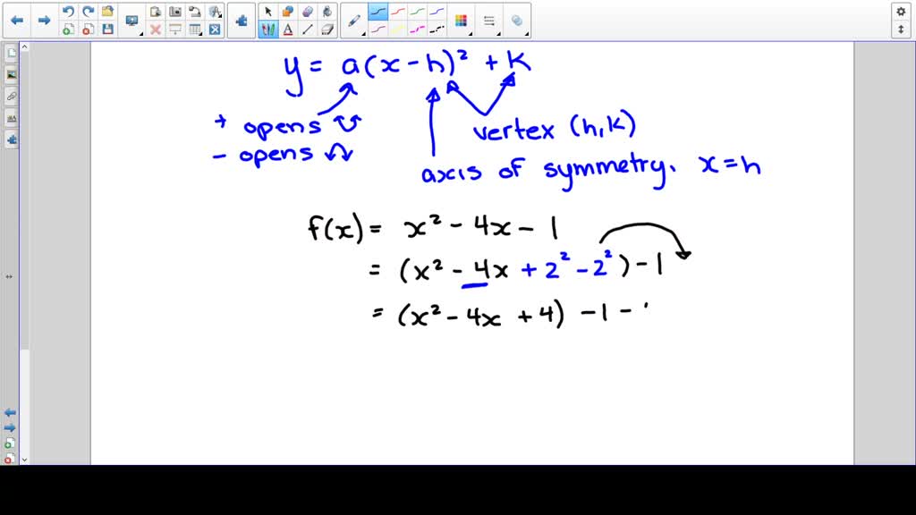 SOLVED:Determine the vertex and the axis of symmetry of the graph of ...