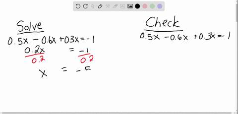 solve-each-equation-and-check-the-solution-05-x-06-x03-x-1