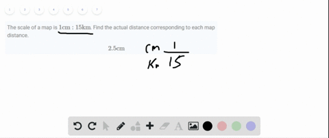 the-scale-of-a-map-is-1-mathrmcm-15-mathrmkm-find-the-actual-distance-corresponding-to-each-map-dist