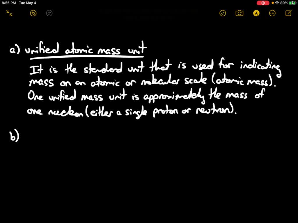 Solved Define These Terms A Unified Atomic Mass Unit B Mass Number C Molar Mass D