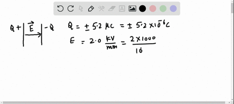 ii-if-a-capacitor-has-opposite-52mu-mathrmc-charges-on-the-plates-and-an-electric-field-of-20-mathrm