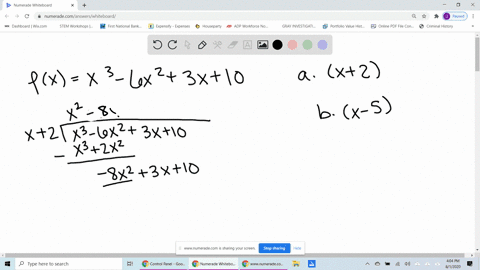 use-the-factor-theorem-to-determine-if-the-factors-given-are-factors-of-fx-fxx3-6-x23-x10-a-x2-b-x-5