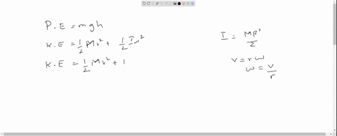 SOLVED:A solid cylinder of mass M and radius R rolls down an inclined ...