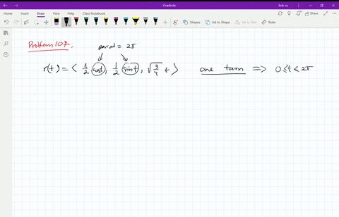 find-the-length-of-one-turn-of-the-helix-given-by-mathbfrtfrac12-cos-t-mathbfifrac12-sin-t-mathbfjsq