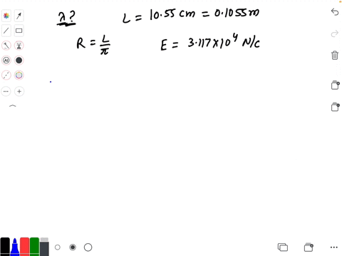 there-is-a-uniform-charge-distribution-lambda-along-a-thin-wire-of-length-l1055-mathrmcm-the-wire-is