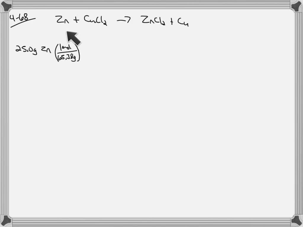 SOLVEDWhat is the molarity of ZnCl that forms when 25.0 g of zinc
