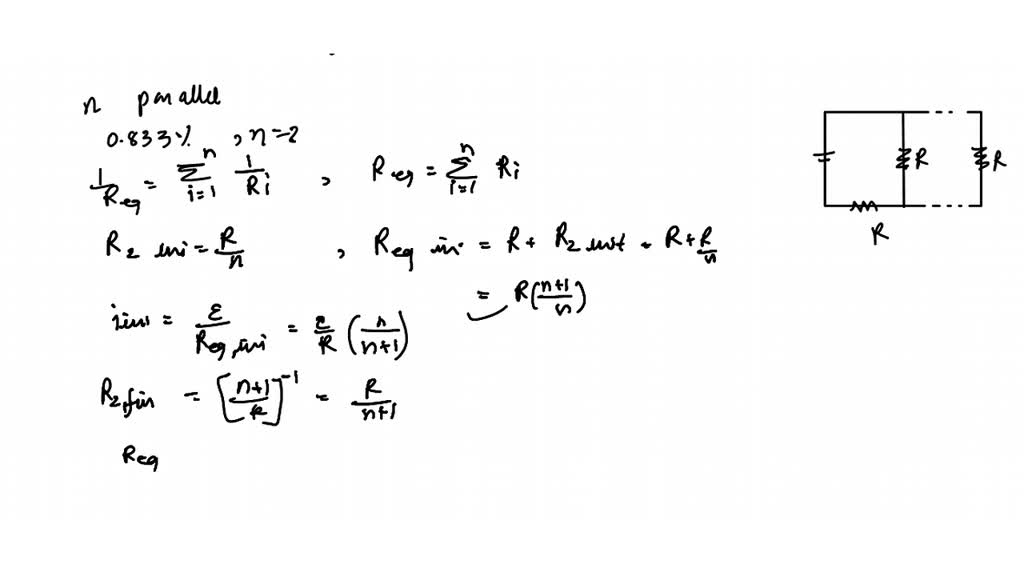 SOLVEDAn array of n parallel resistors is connected in series to a
