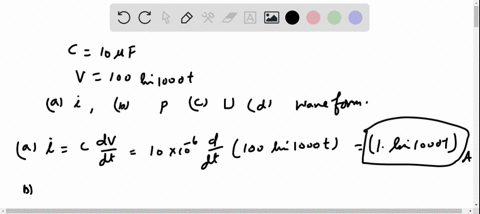 the-voltage-across-a-10-mu-mathrmf-capacitor-is-given-by-vt100-sin-1000-t-find-expressions-for-the-c