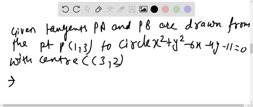 solved-tangents-drawn-from-the-point-p-1-8-to-the-circle-x-2-y-2-6-x-4