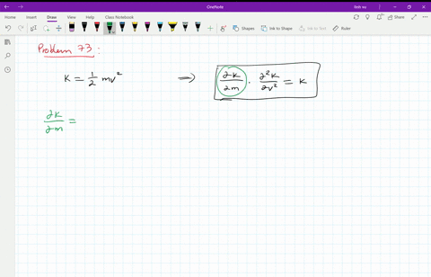 the-kinetic-energy-of-a-body-with-mass-m-and-velocity-v-is-kfrac12-m-v2-show-that-fracpartial-kpar-2