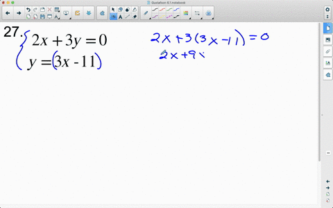 solve-each-system-by-substitution-if-possible-leftbeginarrayl2-x3-y0-y3-x-11endarrayright