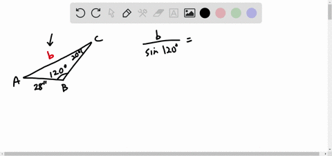 each-problem-that-follows-refers-to-triangle-abc-if-b120circ-c20circ-and-c28-inches-find-b