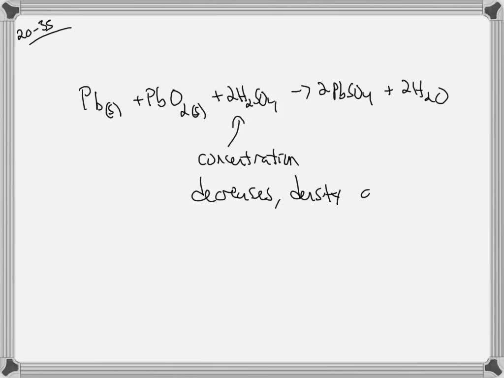 SOLVEDThe density of the electrolyte in a leadacid battery is