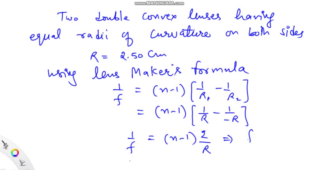 SOLVEDTwo doubleconvex thin lenses each have surfaces with the same